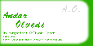 andor olvedi business card